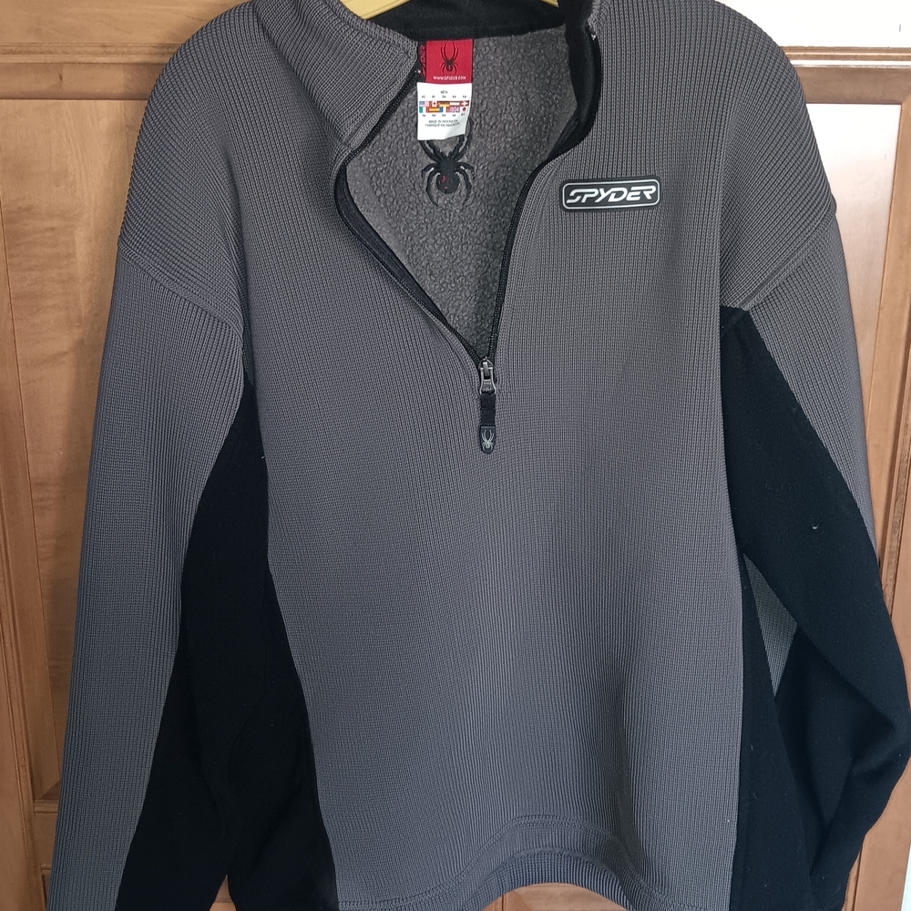 Spyder Gray and Black Quarter-Zip Pullover